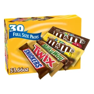 M&M’s, Snickers and More Chocolate Candy Bars, Variety Pack, 30-count